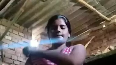 Amateur Indian slut comes to a barn and strips down on XXX camera