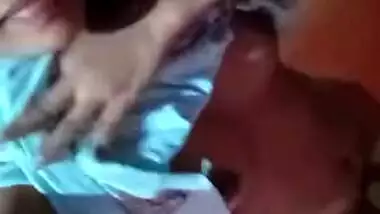 XXX selfie of young Desi woman who pulls nightgown up to show tits